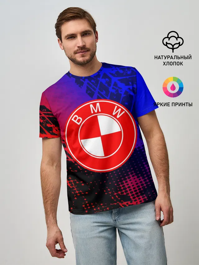 Мужская базовая футболка с принтом «BMW — BMW uniform collection»