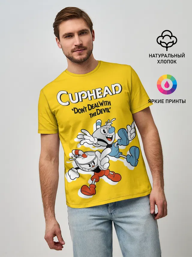 Мужская базовая футболка с принтом «Mugman»