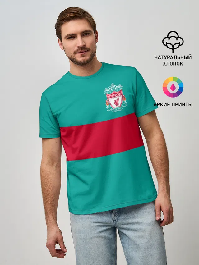 Мужская базовая футболка с принтом «FC Liverpool»