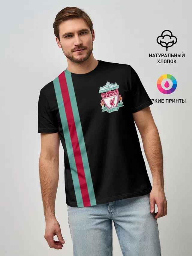 Мужская базовая футболка с принтом «Liverpool FC»