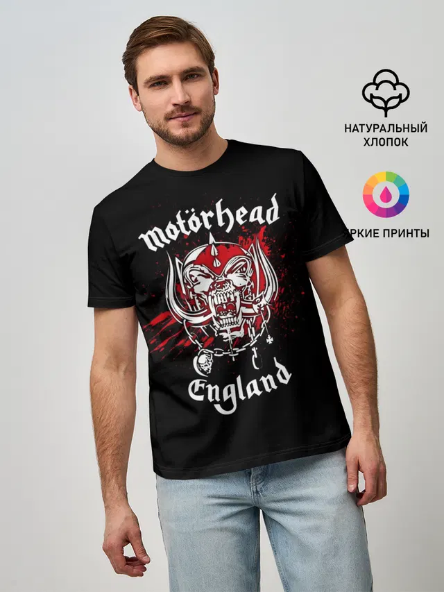 Мужская базовая футболка с принтом «Motorhead»