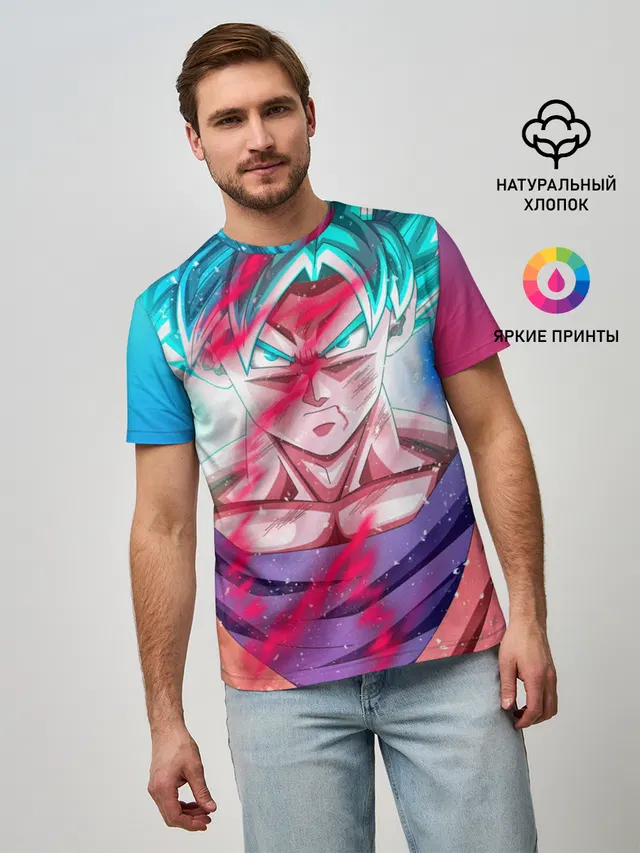 Мужская базовая футболка с принтом «Dragon ball — Гоку»