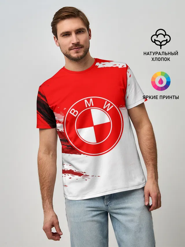 Мужская базовая футболка с принтом «BMW — bmw uniform»
