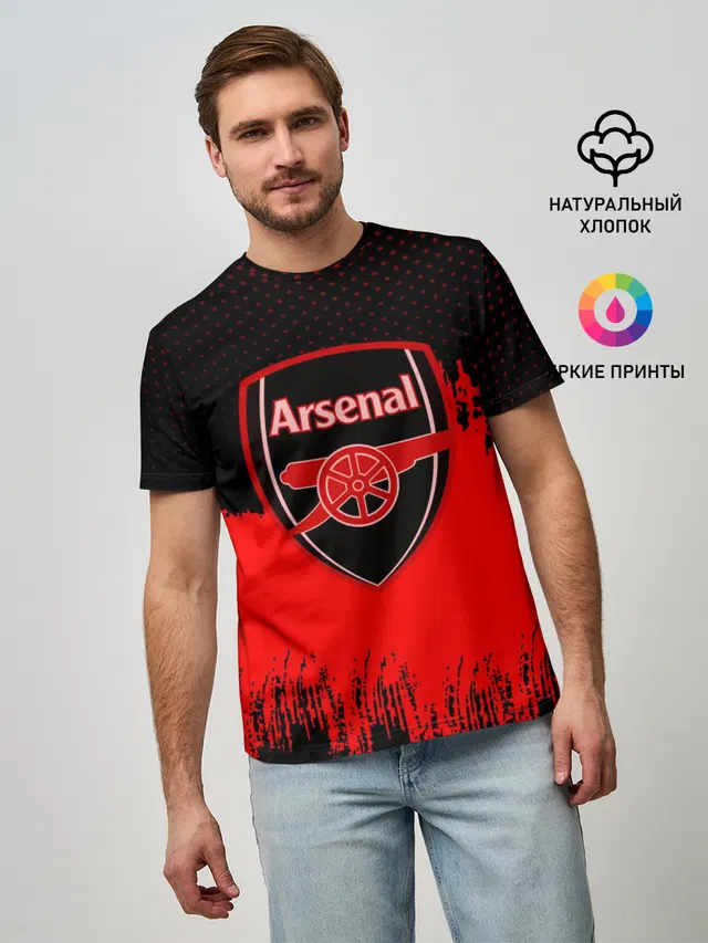 Мужская базовая футболка с принтом «FC Arsenal Original uniform»