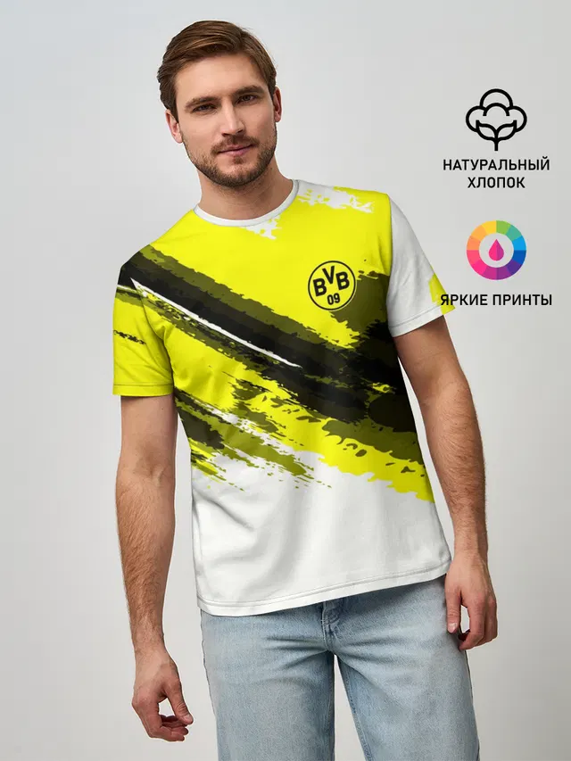 Мужская базовая футболка с принтом «FC Borussia Original 2018»