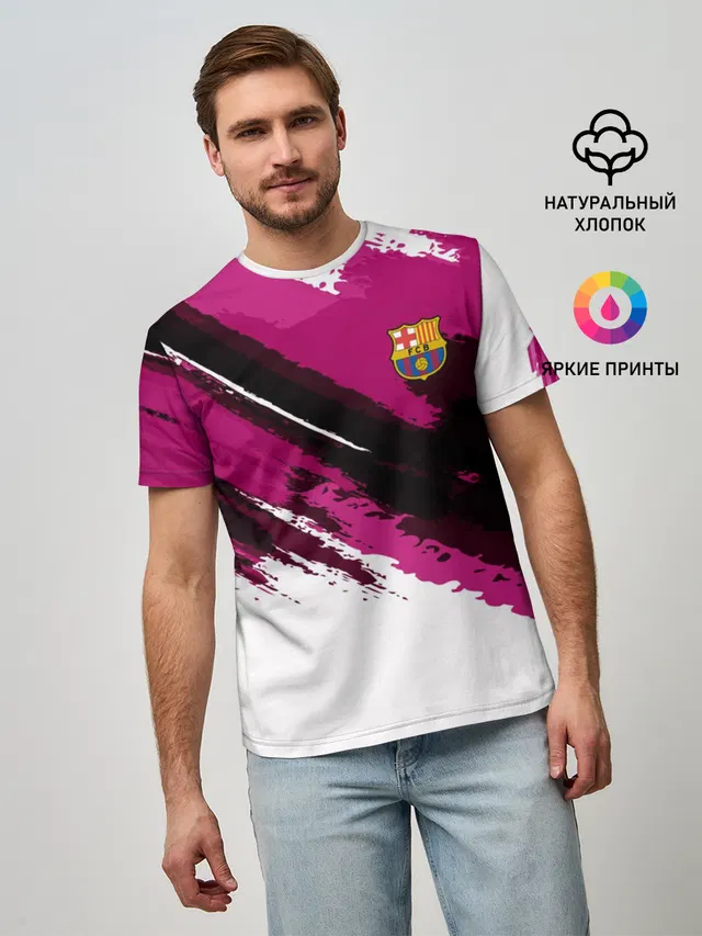 Мужская базовая футболка с принтом «Барселона — FC Barcelona Original 2018»