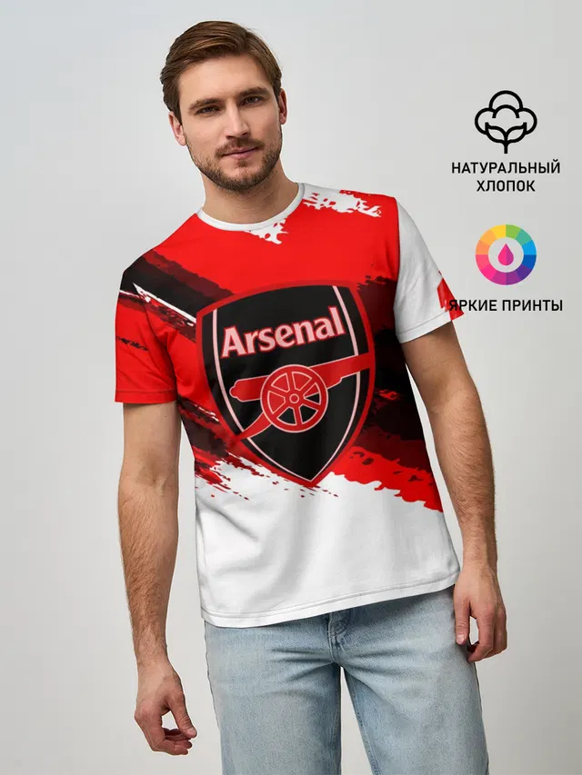 Мужская базовая футболка с принтом «Arsenal Sport Style»