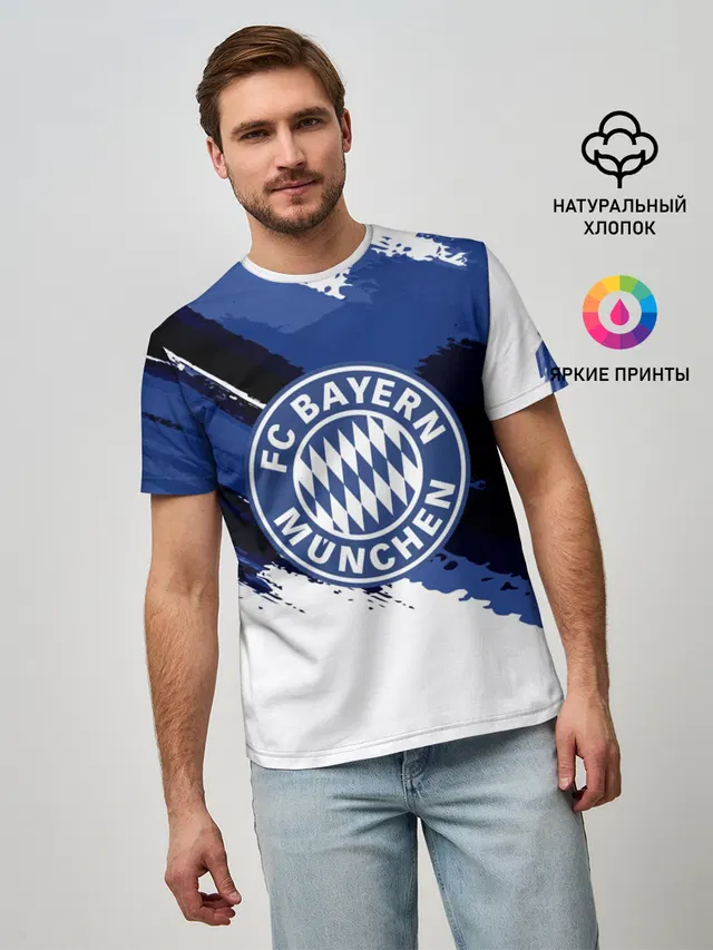 Мужская базовая футболка с принтом «Bayern Munchen Sport Style»