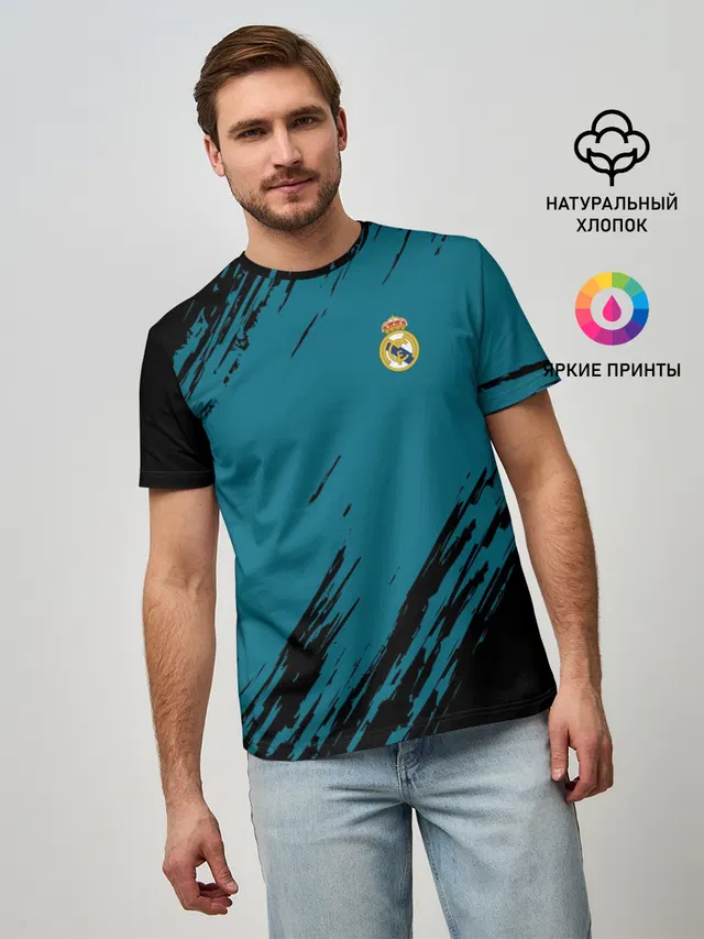 Мужская базовая футболка с принтом «Реал Мадрид — Real Madrid 2018 Original»