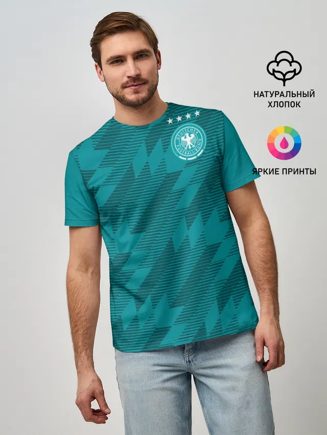 Мужская базовая футболка с принтом «Germany away WC 2018»