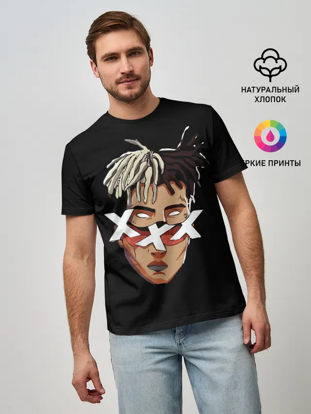 Мужская базовая футболка с принтом «Зарубежные — XXXtentacion»