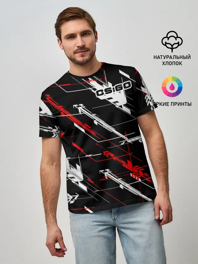 Мужская базовая футболка с принтом «Counter-Strike — CS:GO»