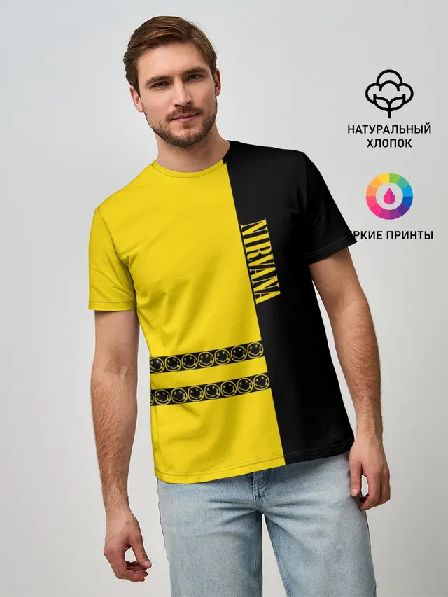 Мужская базовая футболка с принтом «Nirvana Logo»