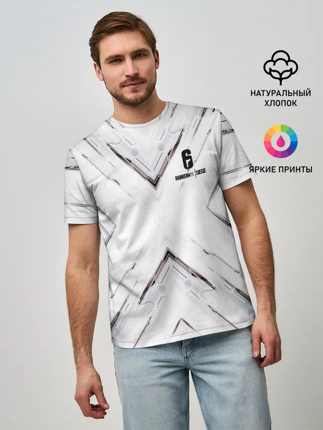 Мужская базовая футболка с принтом «Abstract geometric pattern»