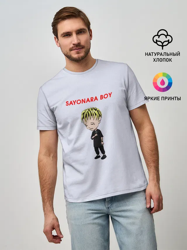 Мужская базовая футболка с принтом «Элджей — Sayonaraboy»