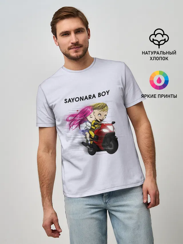 Мужская базовая футболка с принтом «Элджей — Sayonara boy»