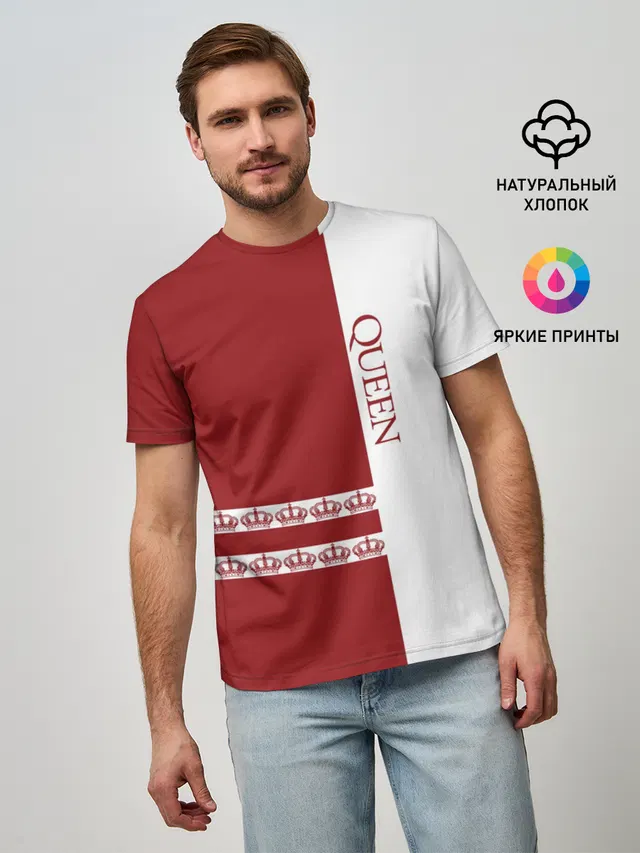 Мужская базовая футболка с принтом «Queen»