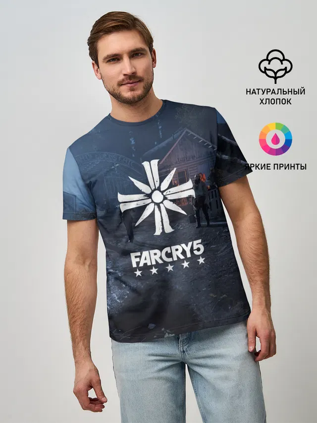 Мужская базовая футболка с принтом «Far Cry — Cult Far Cry»