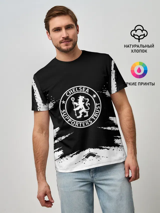 Мужская базовая футболка с принтом «Chelsea Supporters Trust»