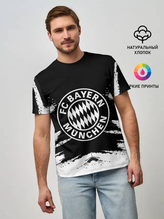Мужская базовая футболка с принтом «Bayern München»