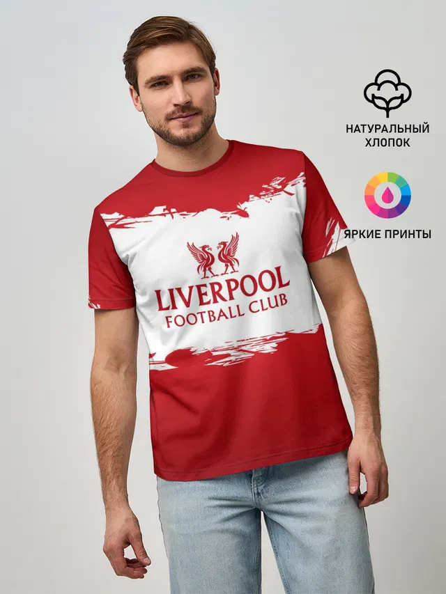 Мужская базовая футболка с принтом «LFC — Liverpool FC»