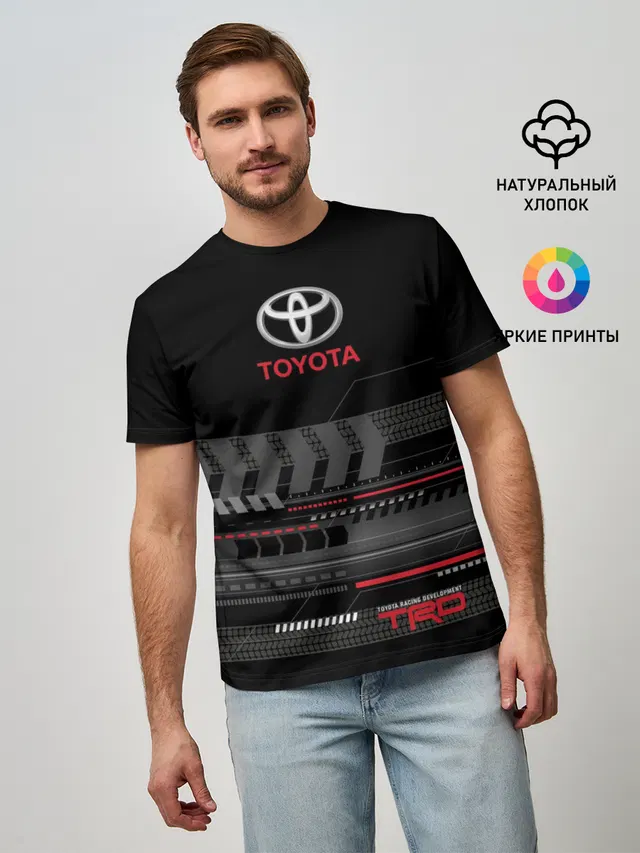 Мужская базовая футболка с принтом «Тойота — Toyota 1»