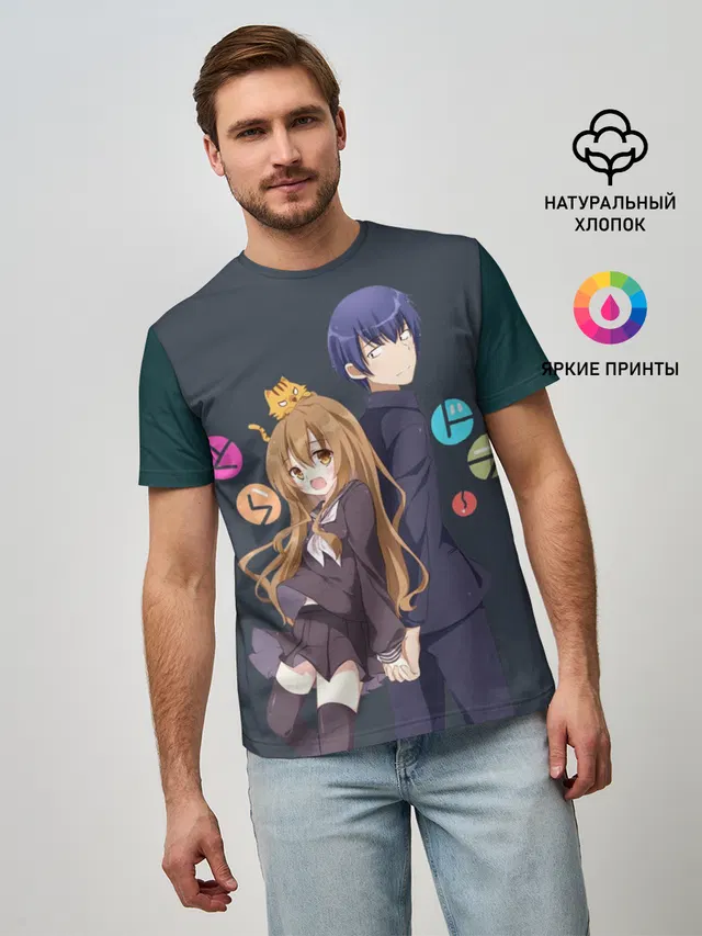 Мужская базовая футболка с принтом «Toradora»