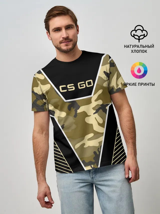 Мужская базовая футболка с принтом «Counter-Strike — CS:GO»