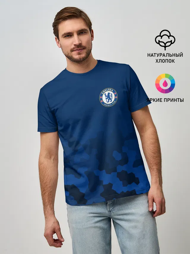 Мужская базовая футболка с принтом «CFC — CHELSEA SPORT»
