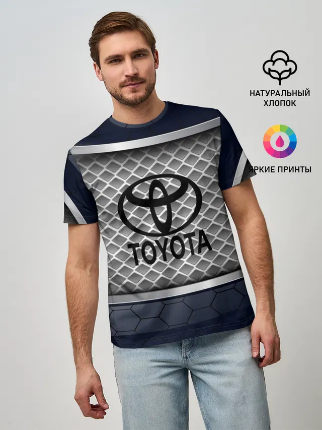 Мужская базовая футболка с принтом «Тойота — TOYOTA SPORT»