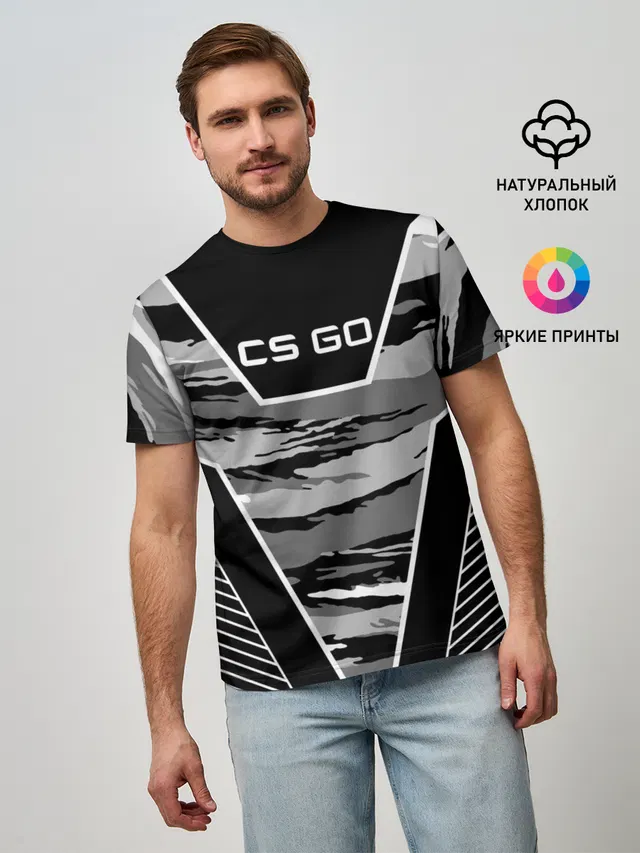 Мужская базовая футболка с принтом «Counter-Strike — CS:GO»