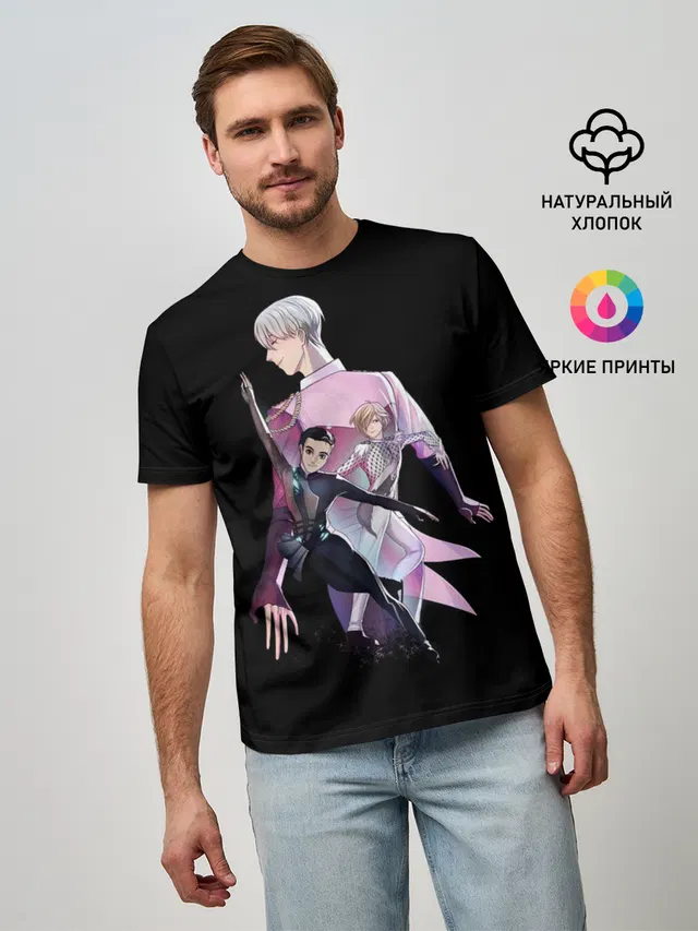 Мужская базовая футболка с принтом «Yuri on Ice 2»