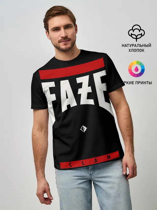 Мужская базовая футболка с принтом «Counter-Strike — Faze Clan»
