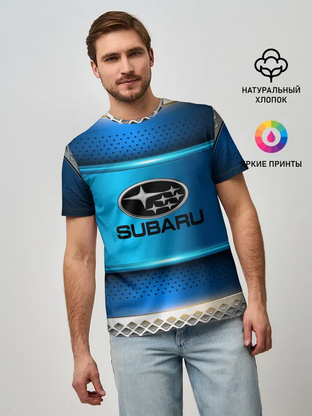 Мужская базовая футболка с принтом «SUBARU sport collection»