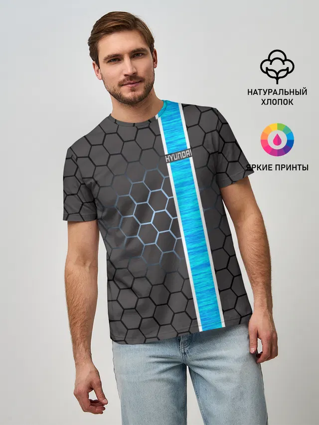 Мужская базовая футболка с принтом «honeycomb pattern»