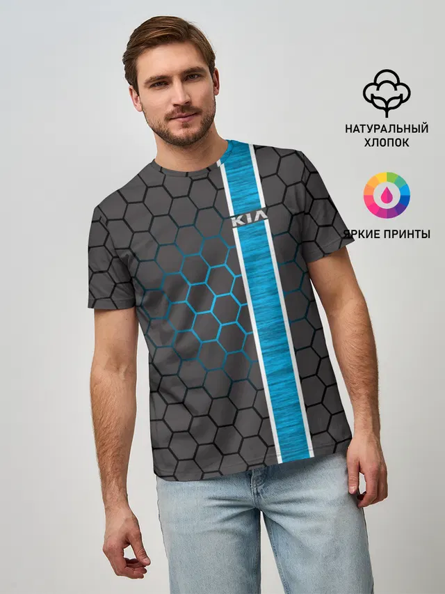 Мужская базовая футболка с принтом «Honeycomb pattern»