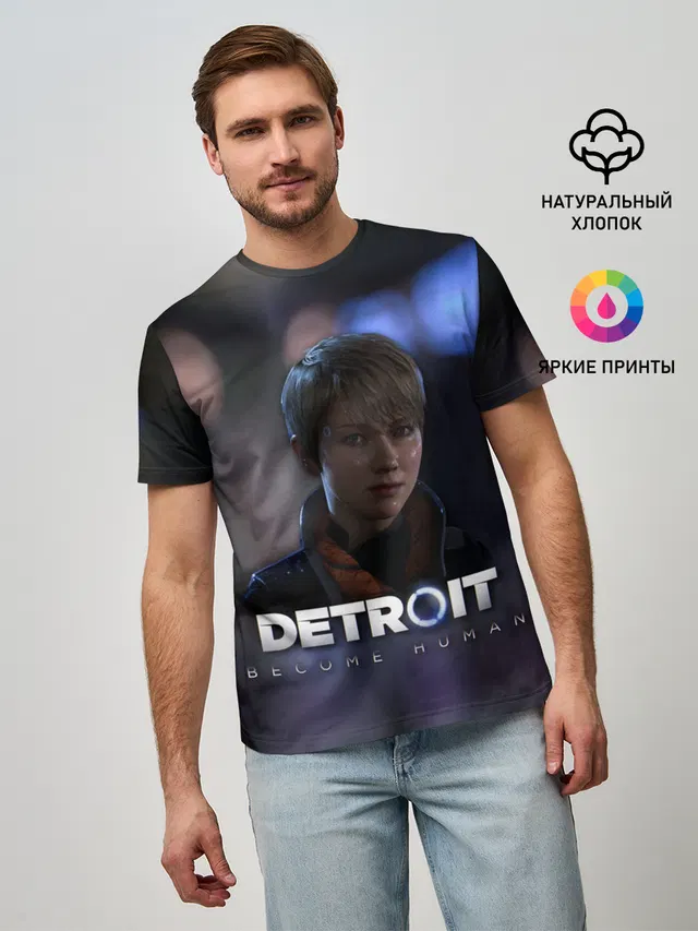 Мужская базовая футболка с принтом «Detroit: Become Human - Kara»
