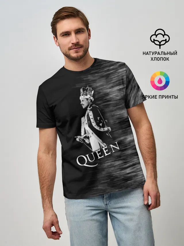 Мужская базовая футболка с принтом «Queen»