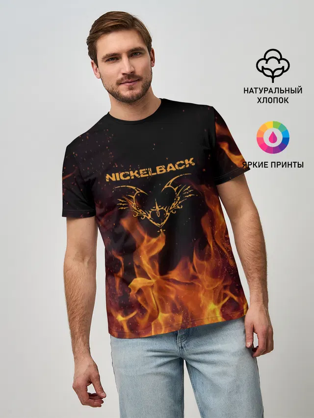 Мужская базовая футболка с принтом «Nickelback»