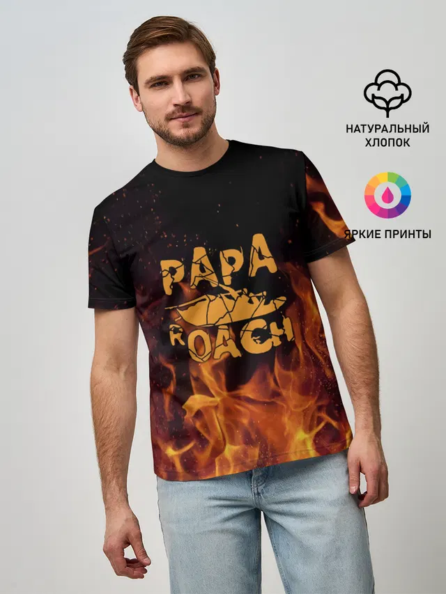 Мужская базовая футболка с принтом «Papa Roach»