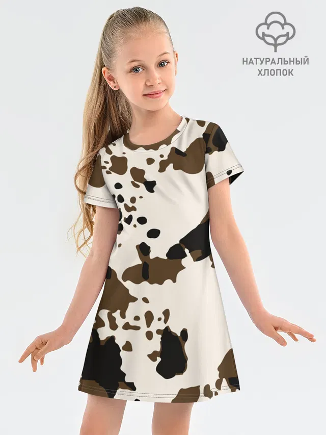 Платье детское с принтом «CowPrint»