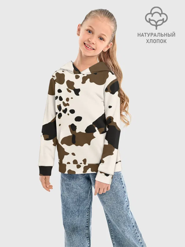 Худи детское с принтом «CowPrint»