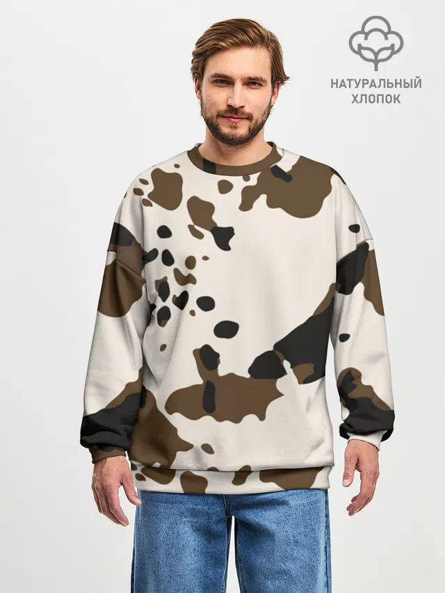 Свитшот мужской оверсайз с принтом «CowPrint»