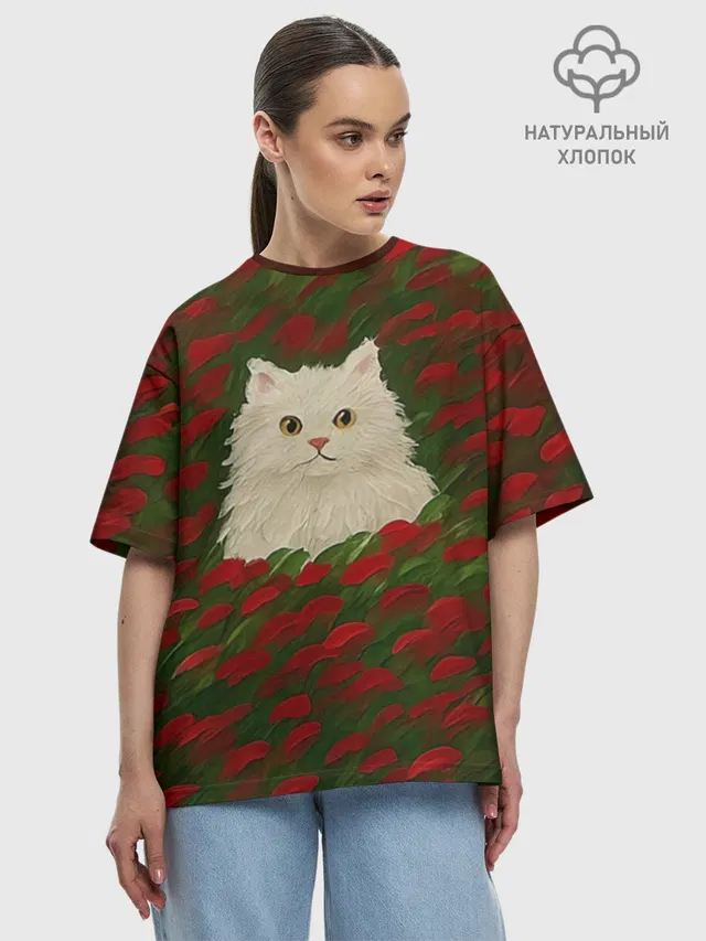 Футболка женская оверсайз из хлопка