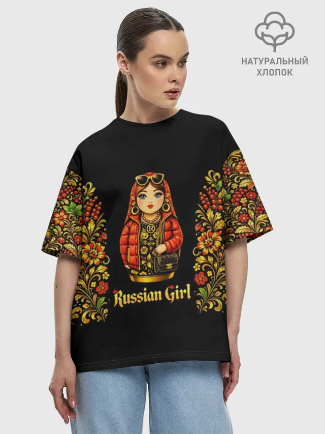 Футболка женская оверсайз из премиум-хлопка