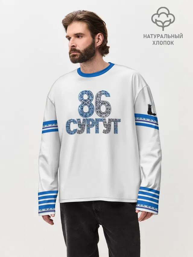 Лонгслив мужской оверсайз из хлопка