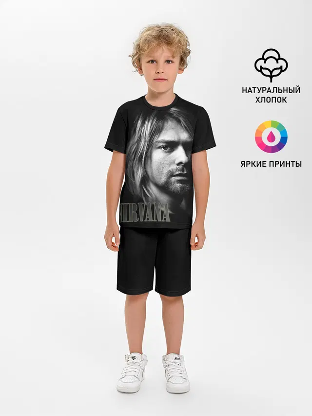 Детская пижама с шортами с принтом «Nirvana»