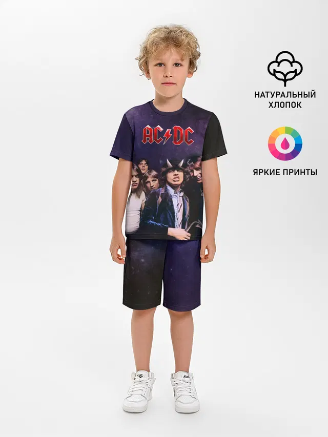 Детская пижама с шортами с принтом «Angus Young»
