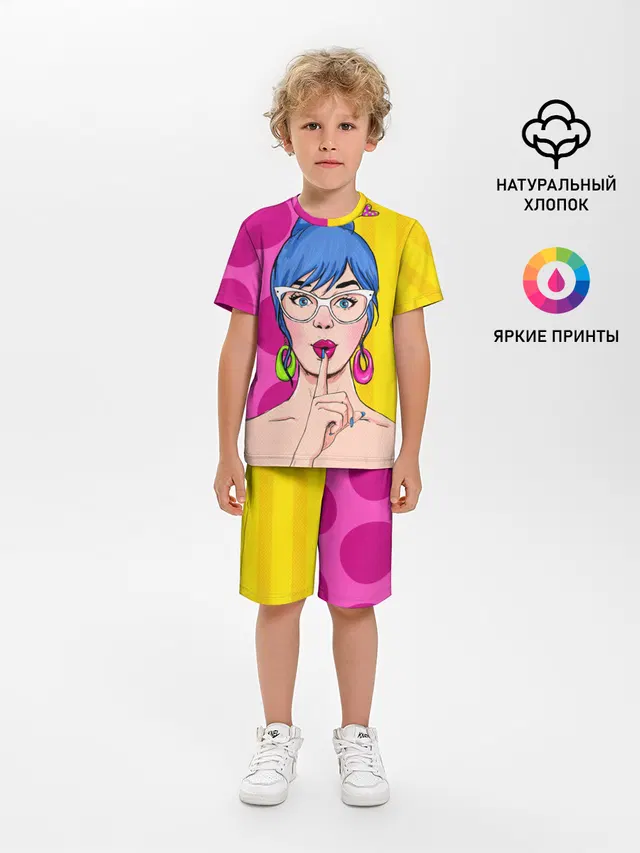 Детская пижама с шортами с принтом «Pop Art»
