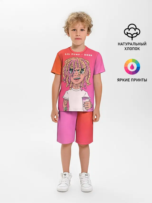 Детская пижама с шортами с принтом «Lil Pump Boss»